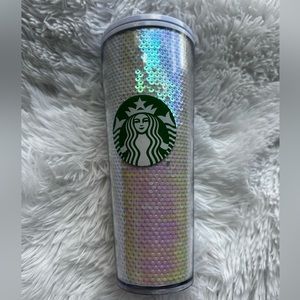 Starbucks Pink and White Sequins Tumbler